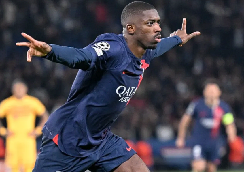 登贝莱带伤训练,对阵拜仁首发成疑